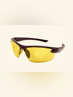 NWT - Sports Wrap Black Frame Yellow Mirror Lens Sunglasses
